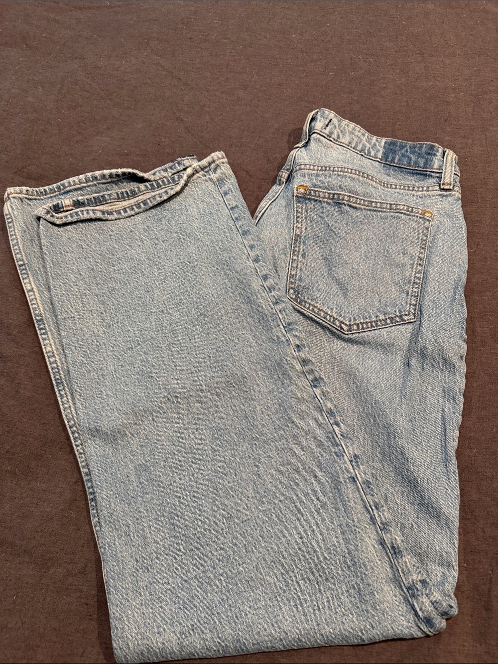 Abercrombie & Fitch Curve Love High Rise Light Wash Straight Leg Jeans- 31/long
